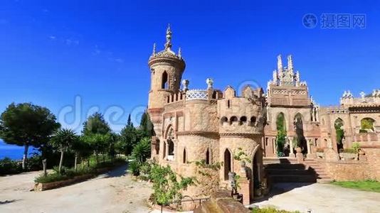 西班牙的科洛马雷斯城堡视频