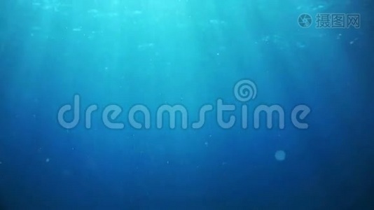 深海海底太阳和气泡视频