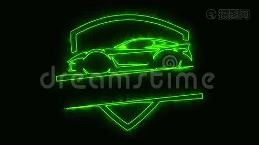 绿色跑车动画标志循环图形视频