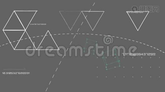 灰色背景上的几何图形视频