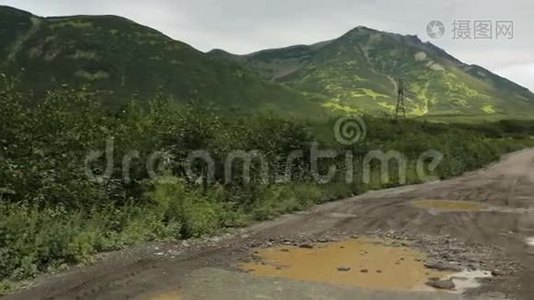 火山之间的道路存量录像视频