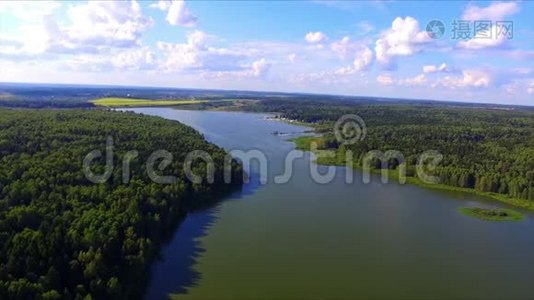 莫斯科地区托贝耶沃湖的鸟瞰图视频