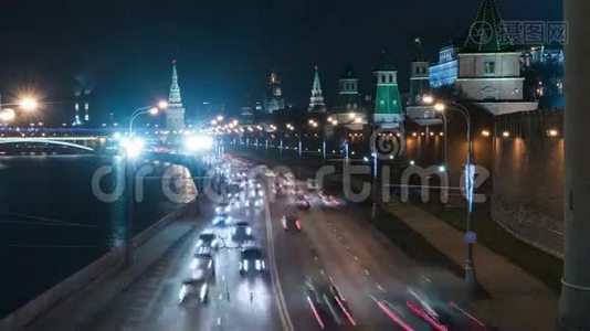 莫斯科夜景，4K延时.视频