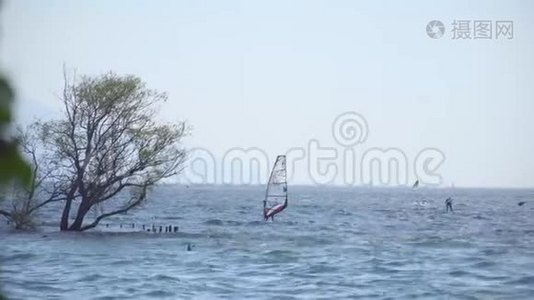 加德纳湖上的冲浪者视频