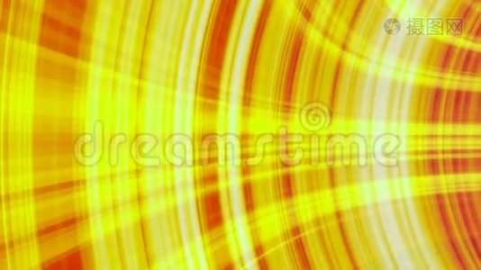 明亮，黄色的垂直和水平光束发光，并在红色背景上缓慢移动。 动画。 金色光束视频