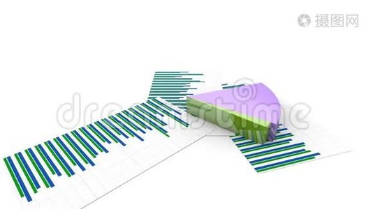 成长图饼金融动画，丰富多彩的收入分配图视频