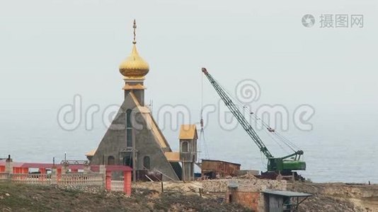 黑海岩石建筑工程视频