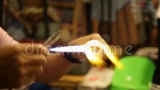 吹玻璃活动的泰国不明艺术家视频