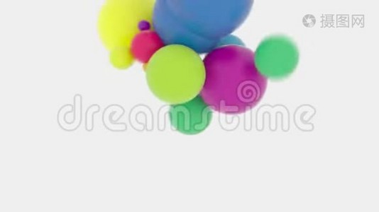 4K抽象气球动画。视频