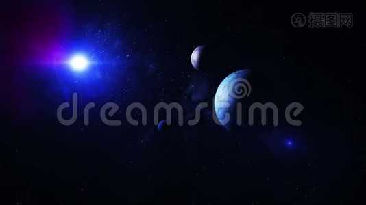 3与外星行星的遥远恒星系统的D动画视频