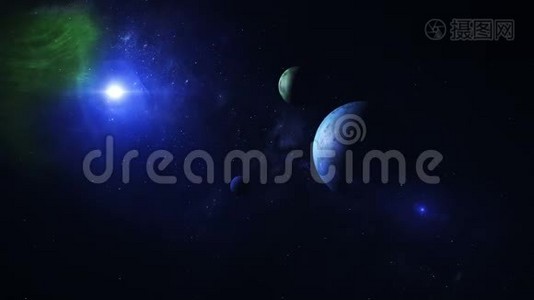 3与外星行星的遥远恒星系统的D动画视频