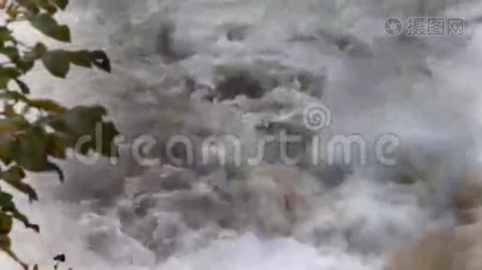 一条泥泞的湍急的河流视频