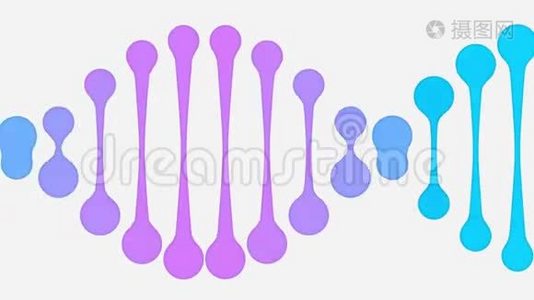 动画紫色和蓝色简化DNA图标。 可循环的极简动画视频