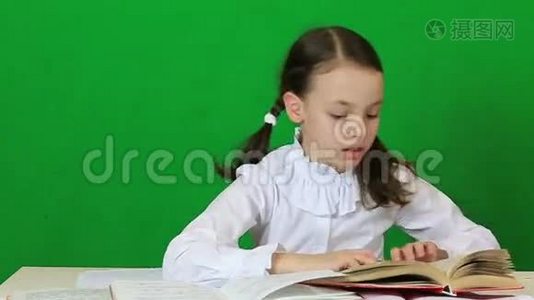 小女孩勤奋地做作业视频