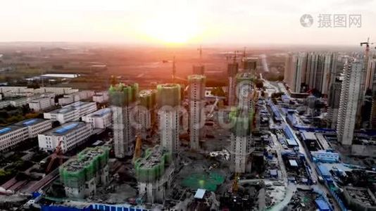 大规模建筑工地建设在中国视频