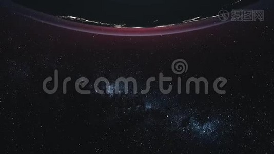 地球轨道银河系卫星视图视频