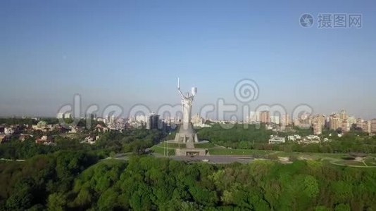乌克兰基辅祖国纪念碑Drone视频视频