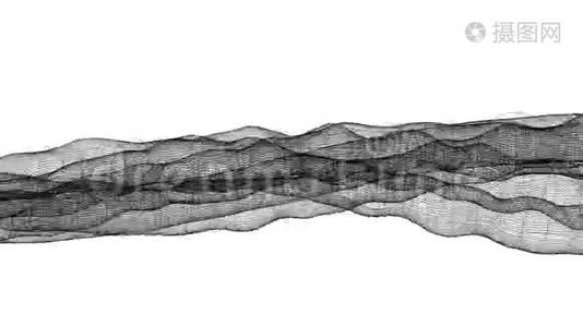 抽象的线框。 线条呈波纹状. 可用作哑光面膜..视频
