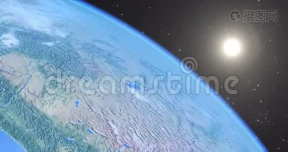 CG镜头-快速飞越地球视频