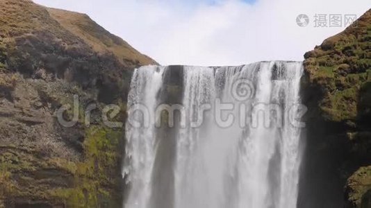 冰岛的Skogafoss瀑布视频