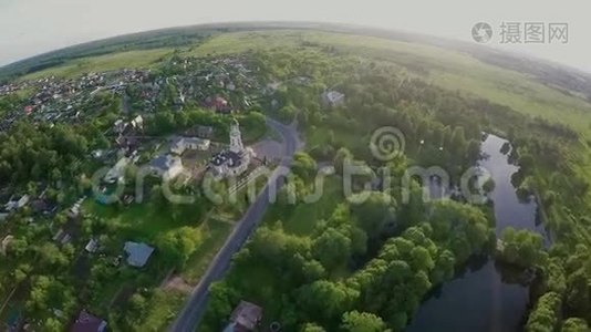俄罗斯中部夏季乡村景观视频