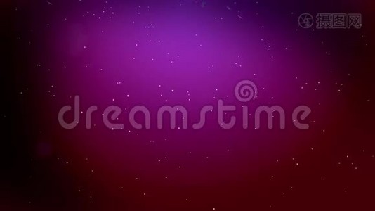 装饰3d雪花在空气中缓慢运动，在夜间在紫色背景上飞行。 作为圣诞动画使用，新年视频