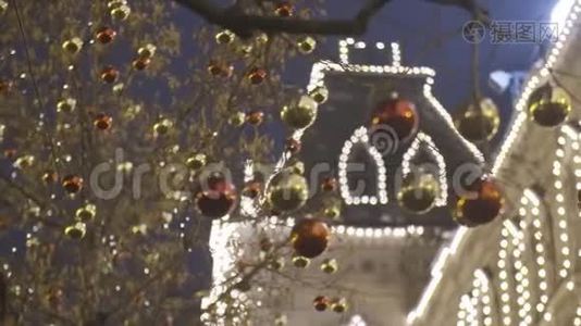圣诞街装饰视频