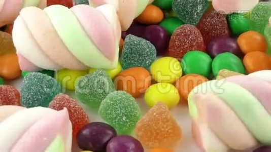 甜糖果冻棒棒棒糖混合零食视频