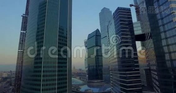摩天大楼的空中景观视频