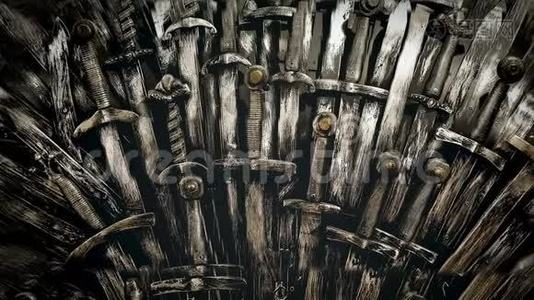 金属骑士剑背景.. 概念骑士。视频
