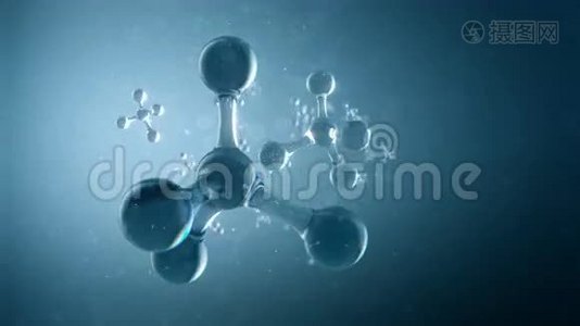 分子或原子纳米研究化学概念.. 循环动画8k4kUHD视频