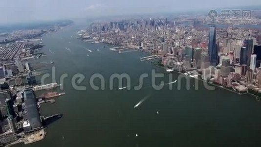 纽约市空中，曼哈顿，建筑物视频