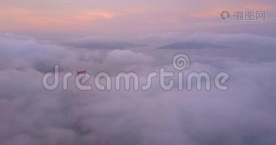 金门大桥空中日落景观视频