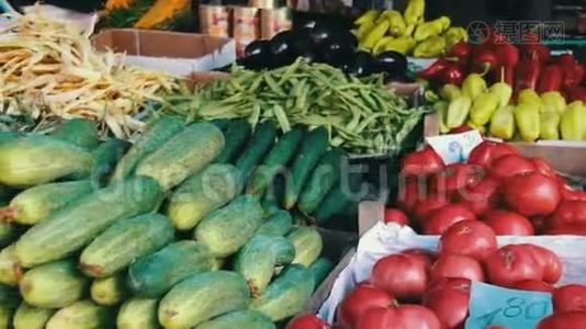 蔬菜在市场上出售视频