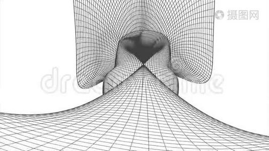 网格网多边形线架孔雀鸟抽象绘图动画背景新质量运动图形复古视频