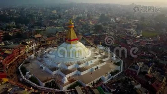 尼泊尔加德满都Stupa Bodhnath-2017年10月26日视频