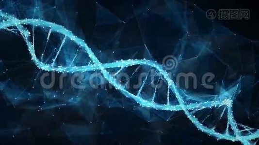 运动背景数字蓼DNA分子4k环视频