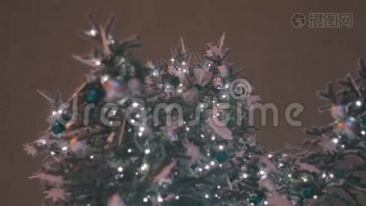 圣诞树和雪视频