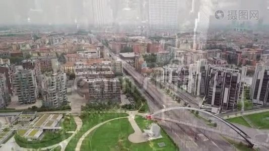 现代建筑上的城市景观视频