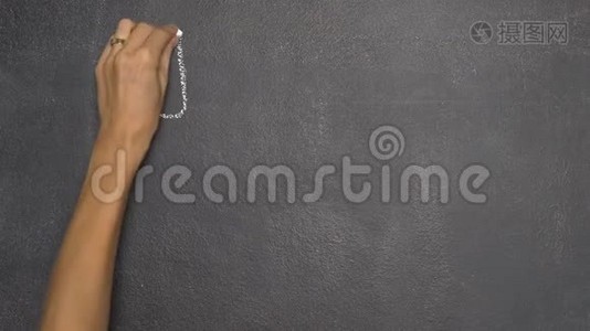 用黑色黑板手写泰国字母视频