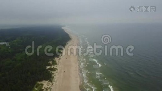 Palanga Lietuva波罗的海沿岸空中无人机俯视4K UHD视频立陶宛视频