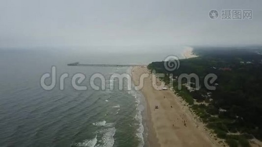 Palanga Lietuva波罗的海沿岸空中无人机俯视4K UHD视频立陶宛视频