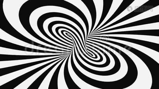黑白幻视错觉.. 催眠动画背景。视频