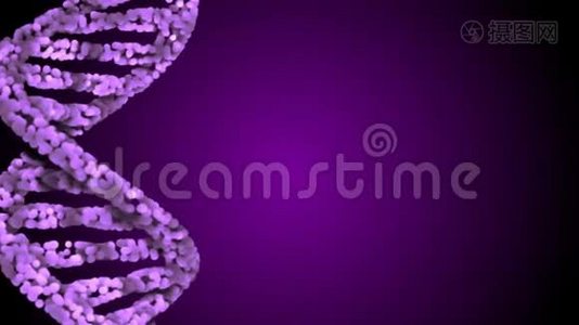 DNA密码飞了进来。 摘要三维多角形线架DNA DNA代码。 摘要三维多角形线架DNA。 循环动画视频