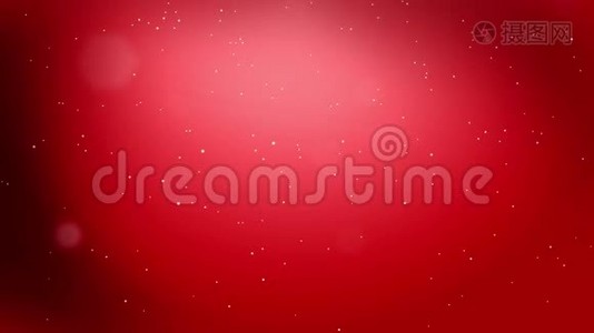 美丽的3d雪花在夜晚的空气中在红色背景上飞舞。 用作圣诞、新年贺卡或冬季动画视频
