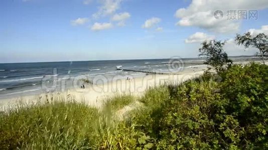 波兰波罗的海，乌斯特卡海滩视频