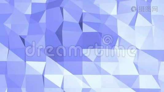 蓝色金属低聚波动表面作为卡通背景。 蓝色多边形几何振动环境或脉动视频