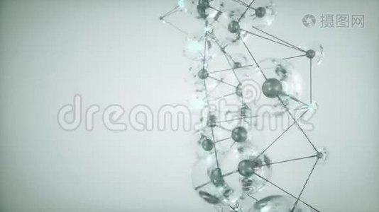4K抽象分子网络..视频