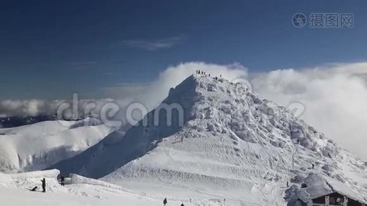 雪山斯洛伐克滑雪冬季视频