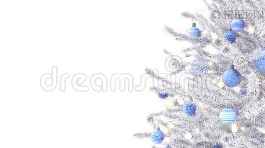 白色背景上孤立的圣诞树视频